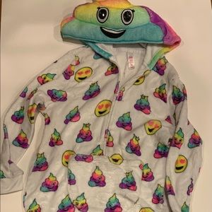 Justice hoodie poop emoji onesie